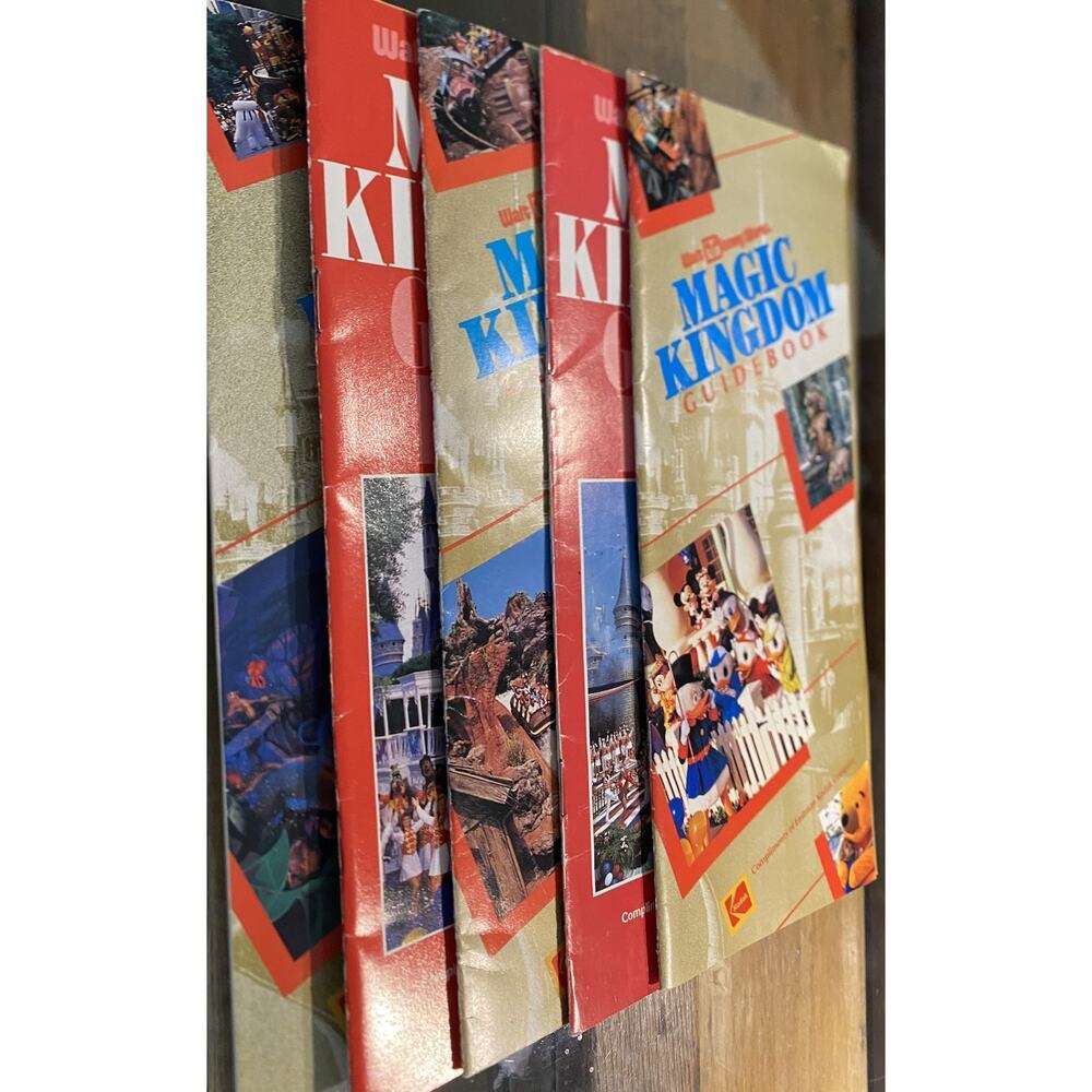 5 Magic Kingdom Guide Books with Original Inserts & Kodak Photo Claim